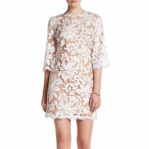 Dress The Population White Floral Lace Mini Dress M